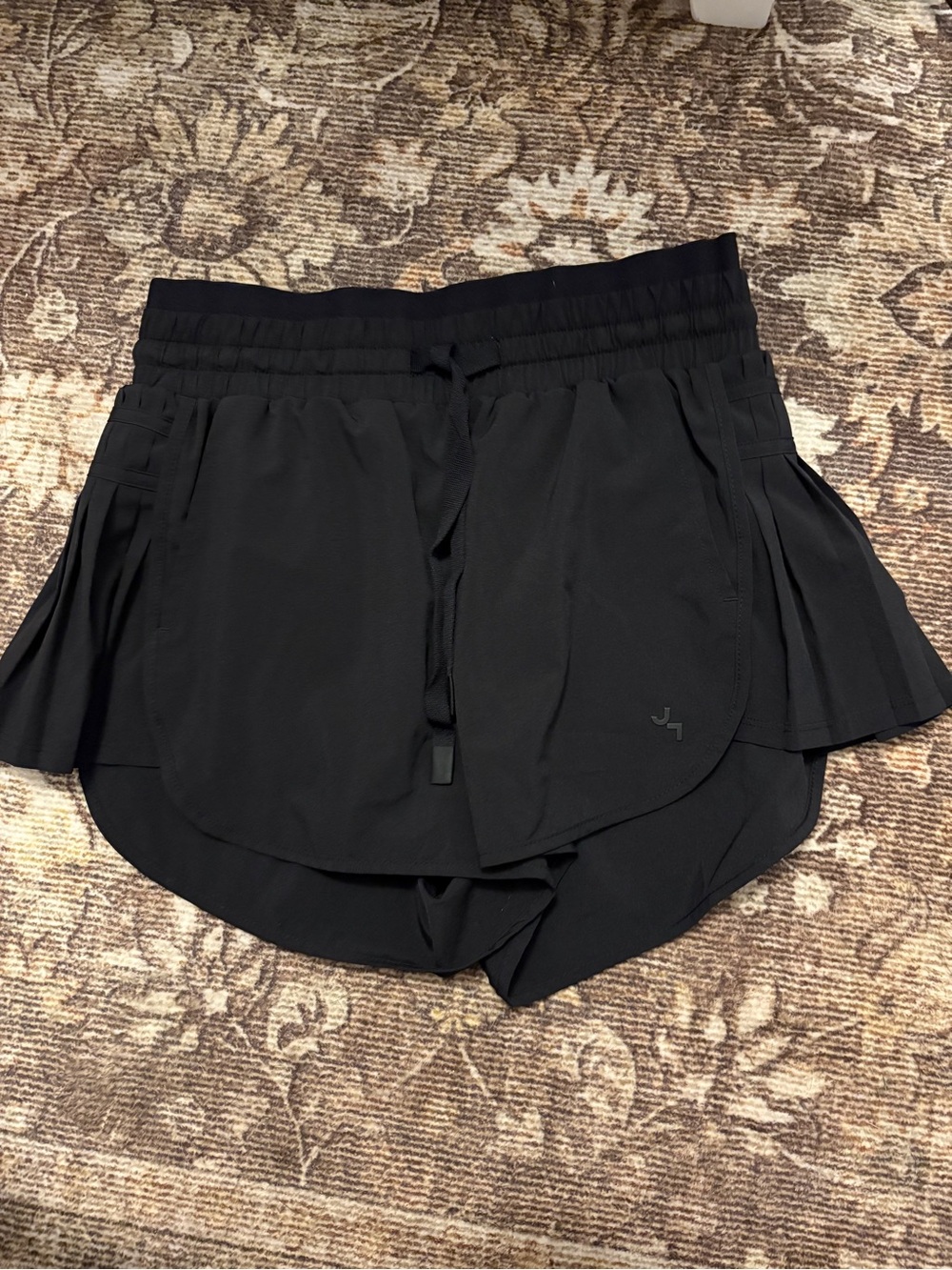 JoyLab Black Athletic Skort-Style Shorts with Pleated Sides